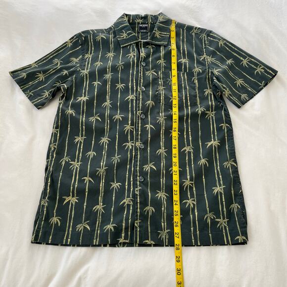 Todd Snyder Aloha Stamp Print Palm Bamboo Camp Collar Short Sleeve Button Up - Picture 7 of 11